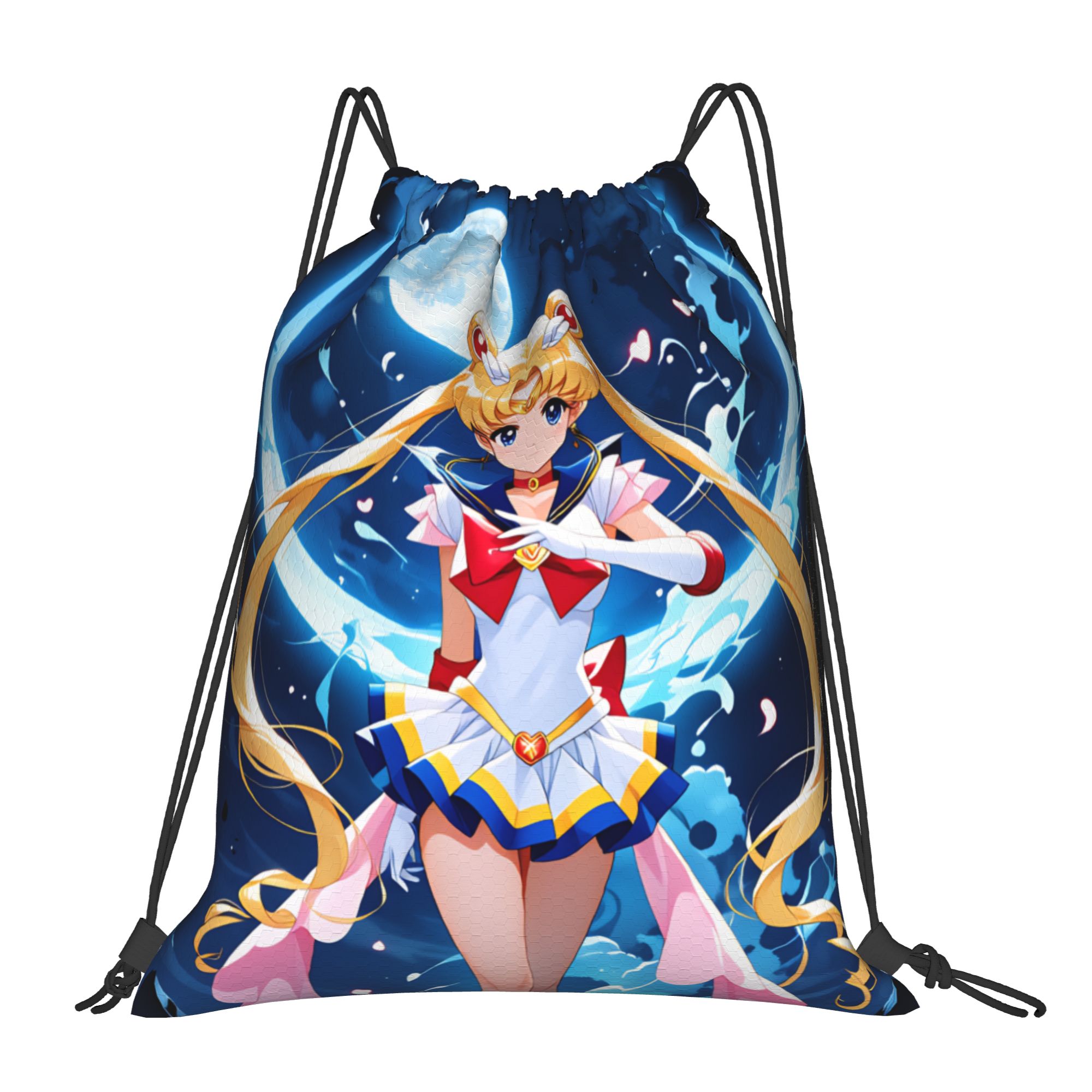 Drawstring Gym Bag - Tas Serut Kustom S-Sailors Moons untuk