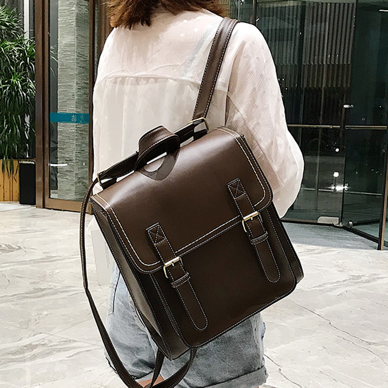 Leather Backpack Vintage - Ransel Antik Wanita Tas Kulit Pu