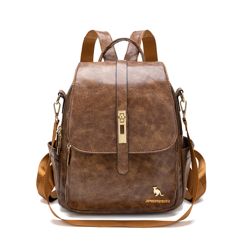 Leather Backpack Vintage - Tas punggung wanita perguruan tinggi tas