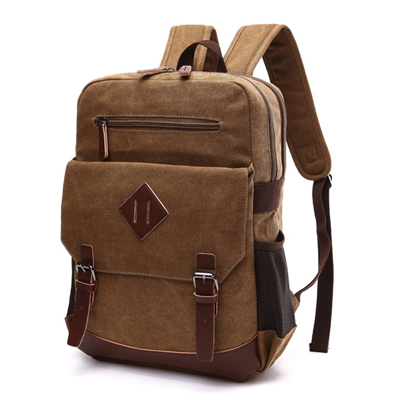 Laptop Backpack 15.6 - Tas Ransel Kanvas Vintage Ukuran Besar