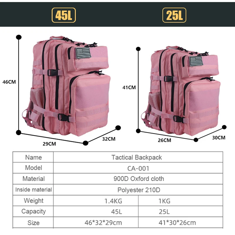 25L/45L 3P Ransel Taktis untuk - Rucksack Military Style ulasan dan harga