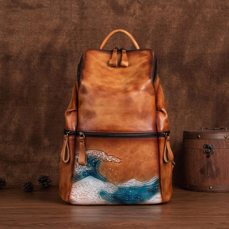 Ransel Wanita Kulit Lembut Asl - Leather Backpack Vintage ulasan dan harga